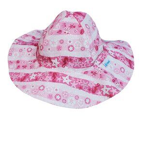 I Play Baby Bucket Sun Hat 0–6 Months Pink Seashell Print UPF 50+